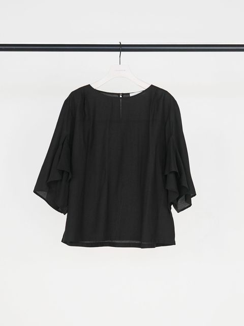 [1863-601KK] フレアスリーブブラウス ブラック