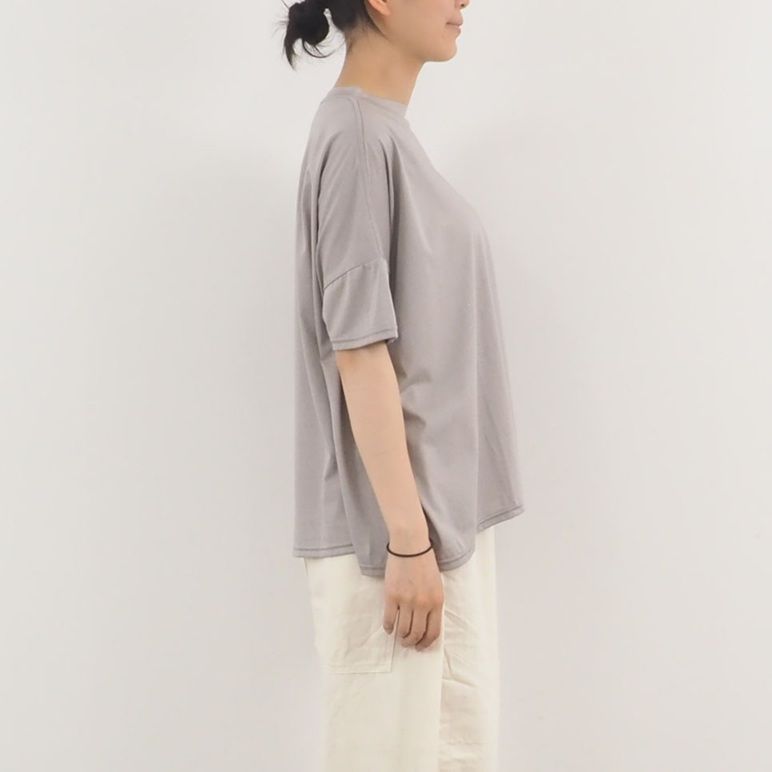 強撚天竺ワイドTシャツ グレー