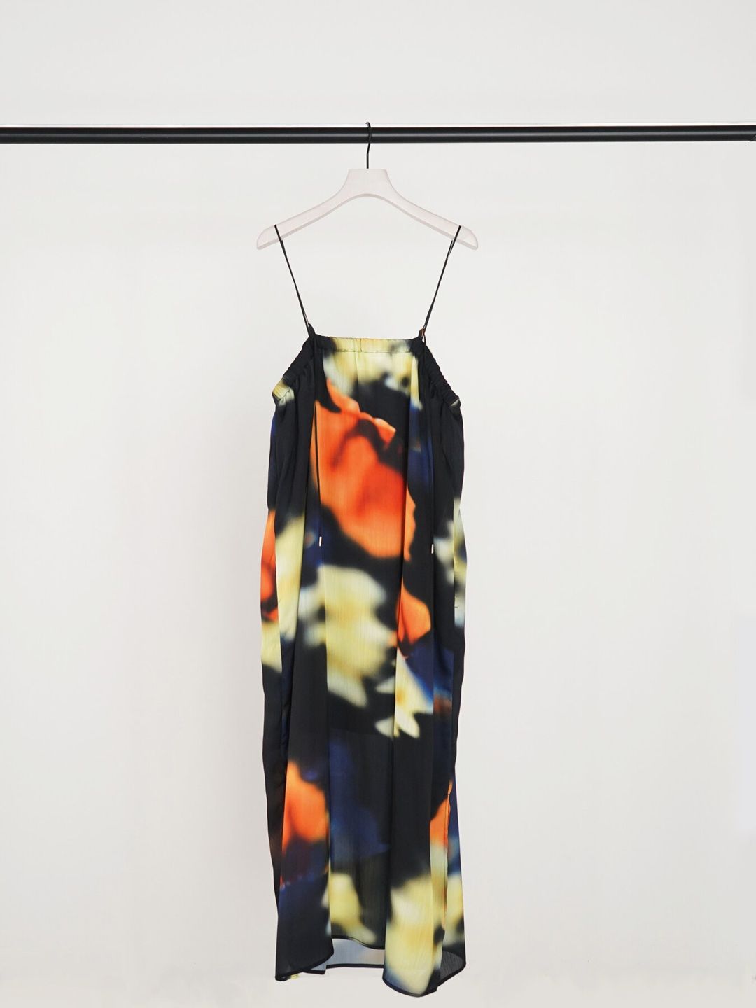 [5563-622MK] フォグフラワープリントOP ブラック