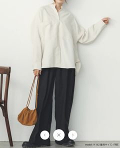 細コール2タックパンツ ブラック