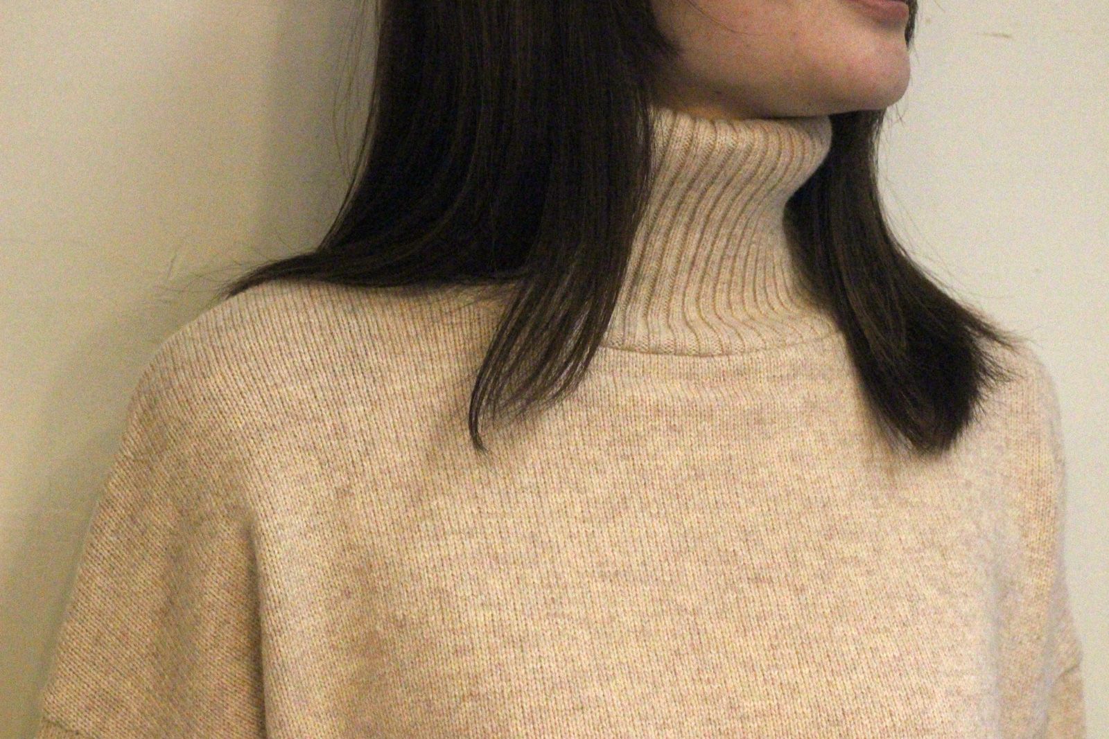 エアーヤーンコットンコモドニットタートル ベージュ