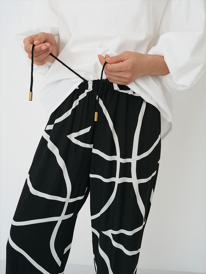 [3961-018KK] ラインプリントイージーPT アイボリー