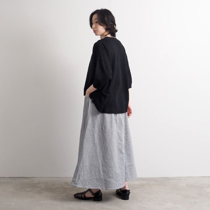 綿レーヨンシルクタックカーディガン ブラック