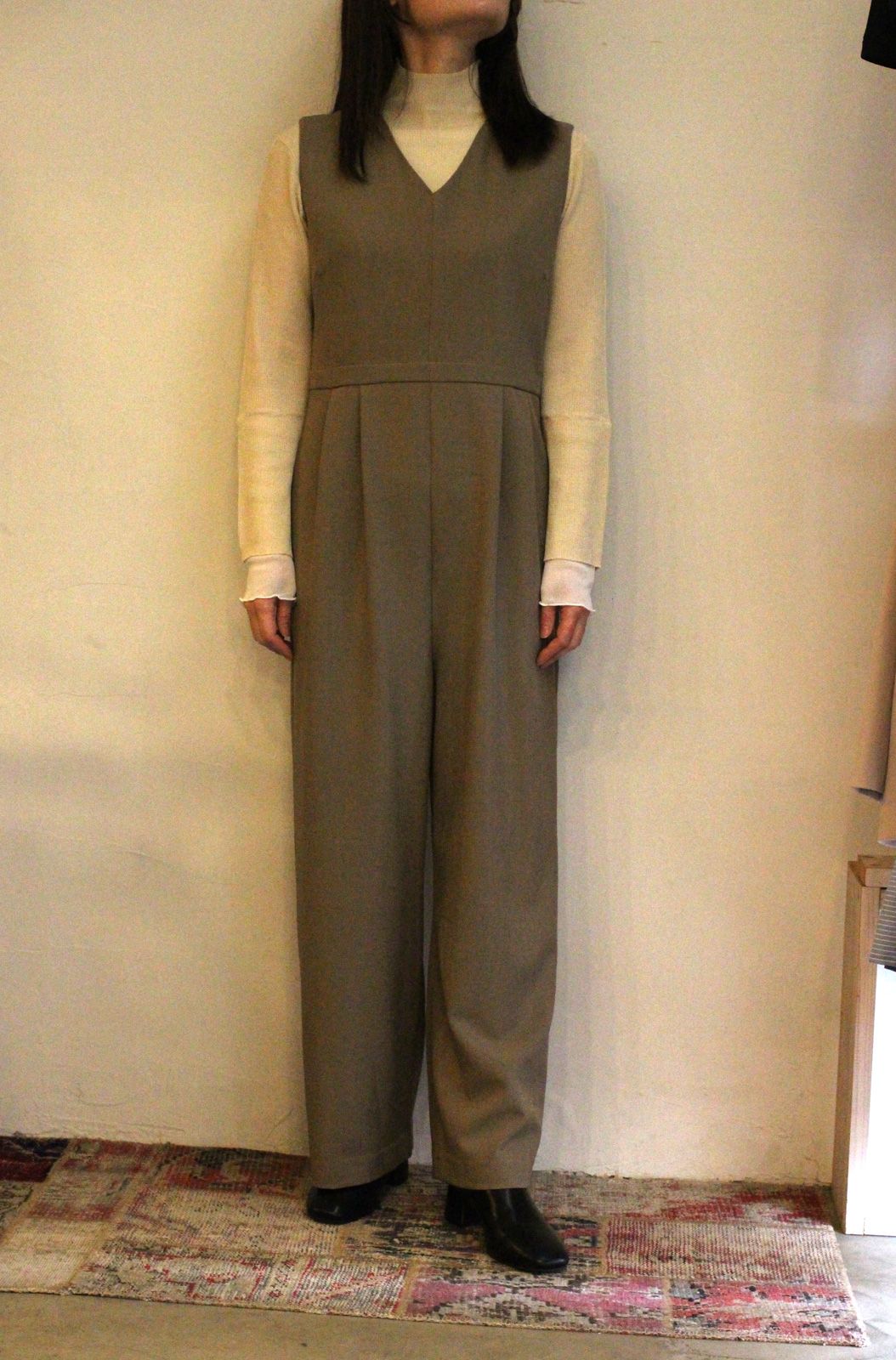 [3856-417KK] ジャケット付きサロペット モカ