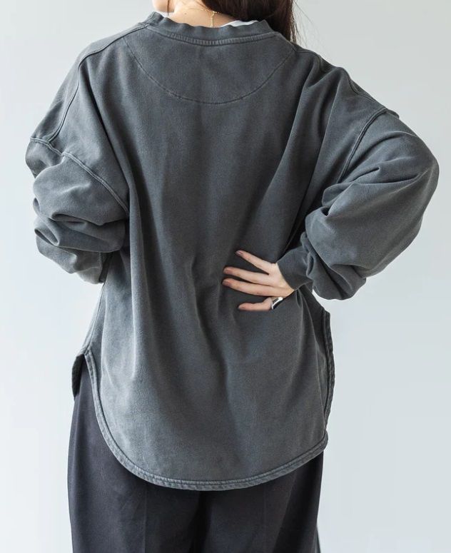 ミニ裏毛刺繍ロゴスウェット グレー