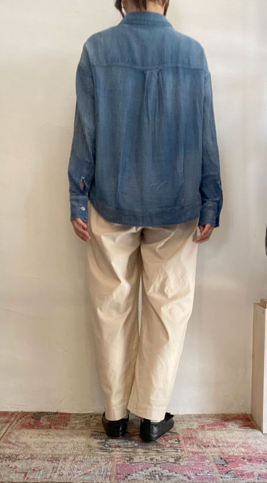 SHEER DENIM OVERSHIRT ライトブルー