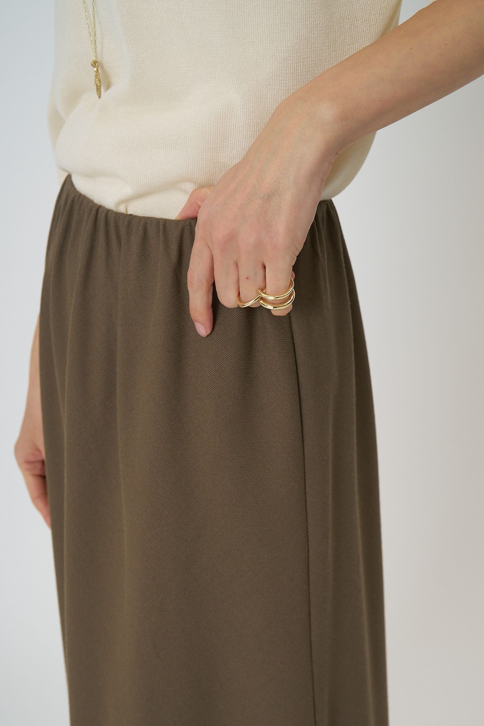 [2561-028BZ] サマーメッシュ麻混バイアスSK カーキ