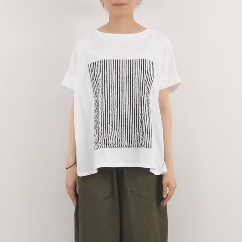 レクタングルパネルTシャツ ブラックxブラック