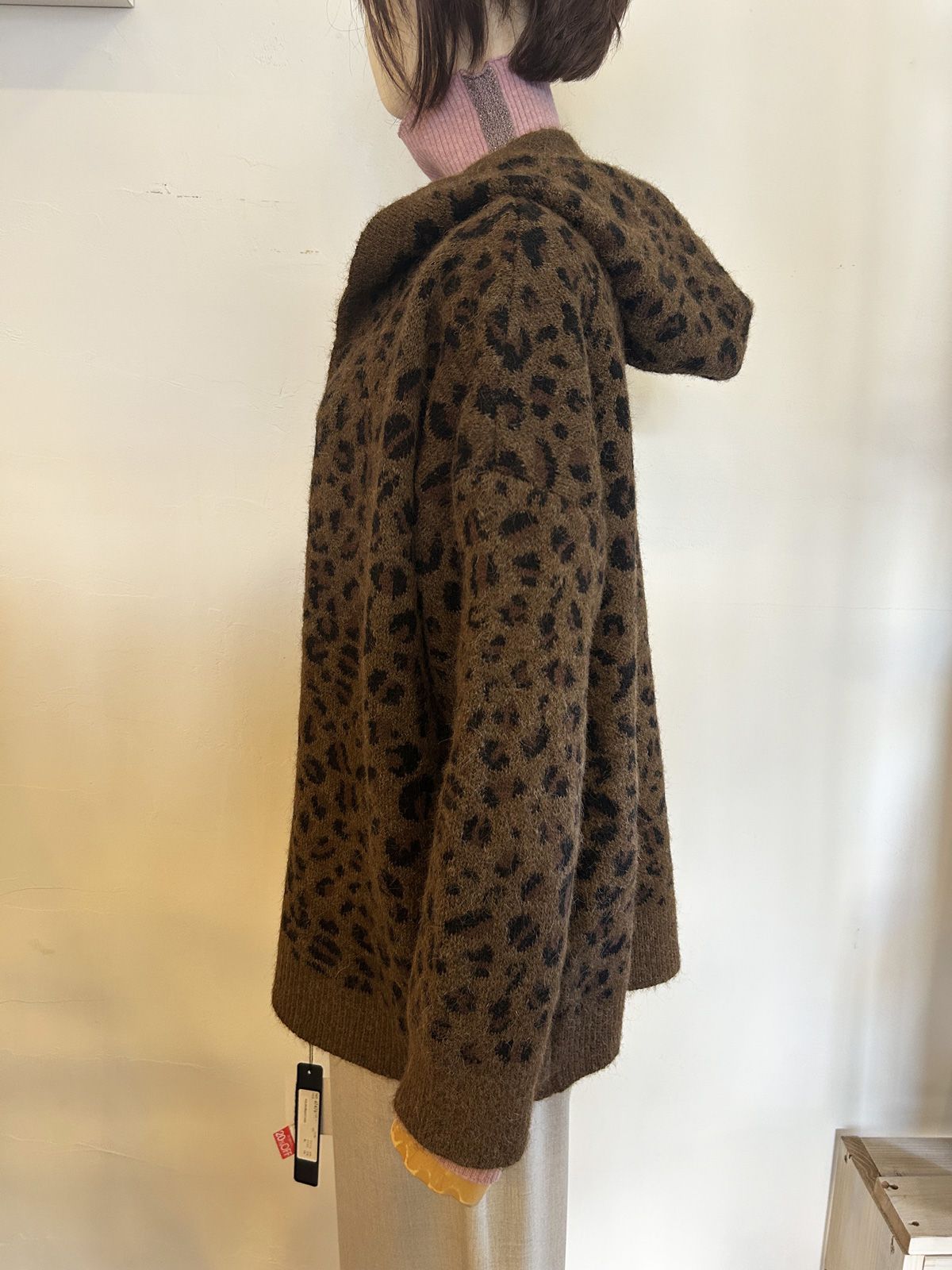 レオパードフードパーカー ブラウン