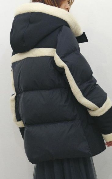 ボアラインダウンジャケット ブラック