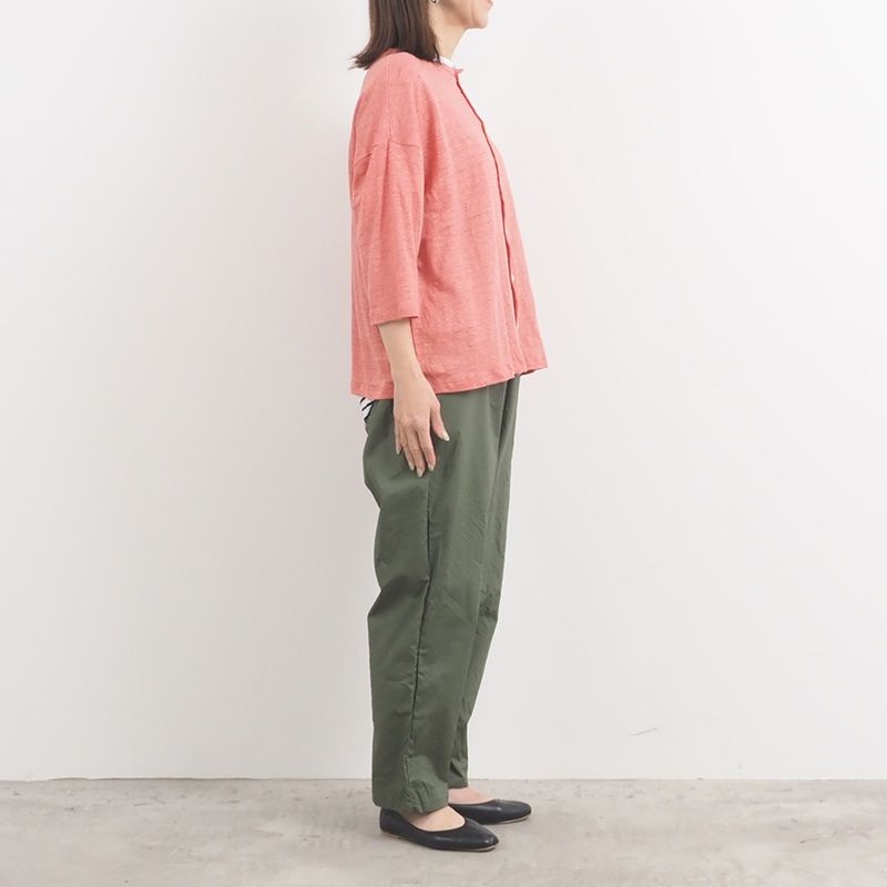 リバイバルリネンワイドカーディガン ストーンベージュ