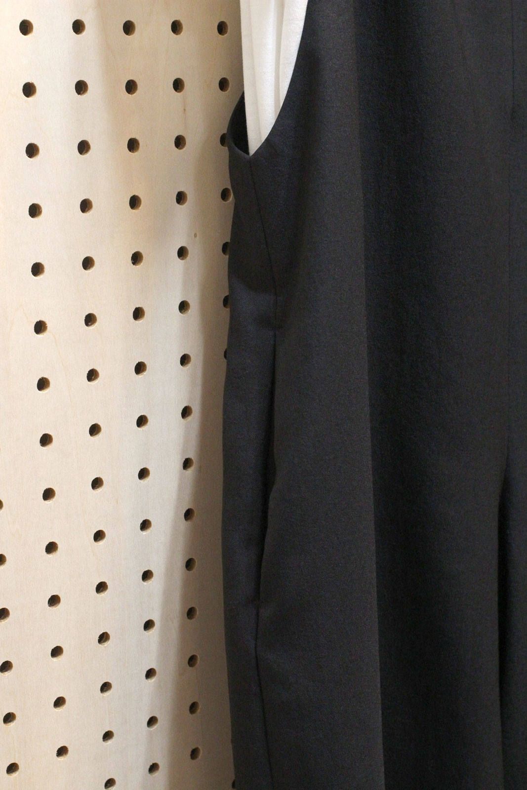 ワイドサロペット Tシャツ付き ブラック