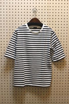 5分袖Tシャツ ブラックボーダー