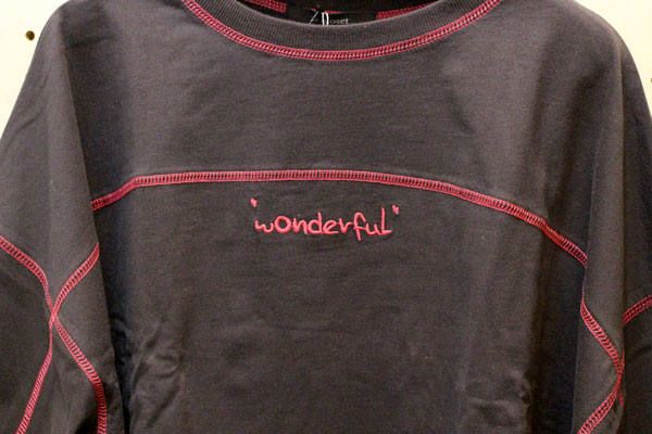 配色ステッチロゴ刺繍Tシャツ スミクロ
