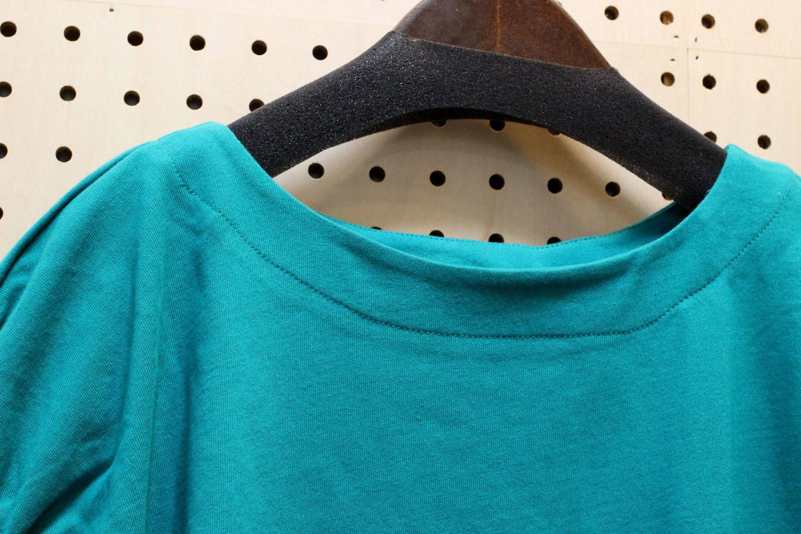 ギャザーフレンチスリーブTシャツ ブルーグリーン