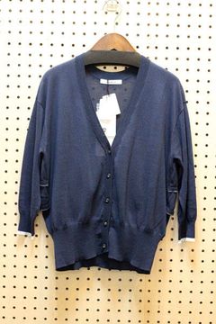 コットンニットカーディガン ネイビー