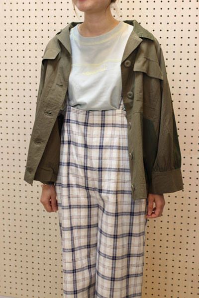 配色ステッチロゴ刺繍Tシャツ ミント