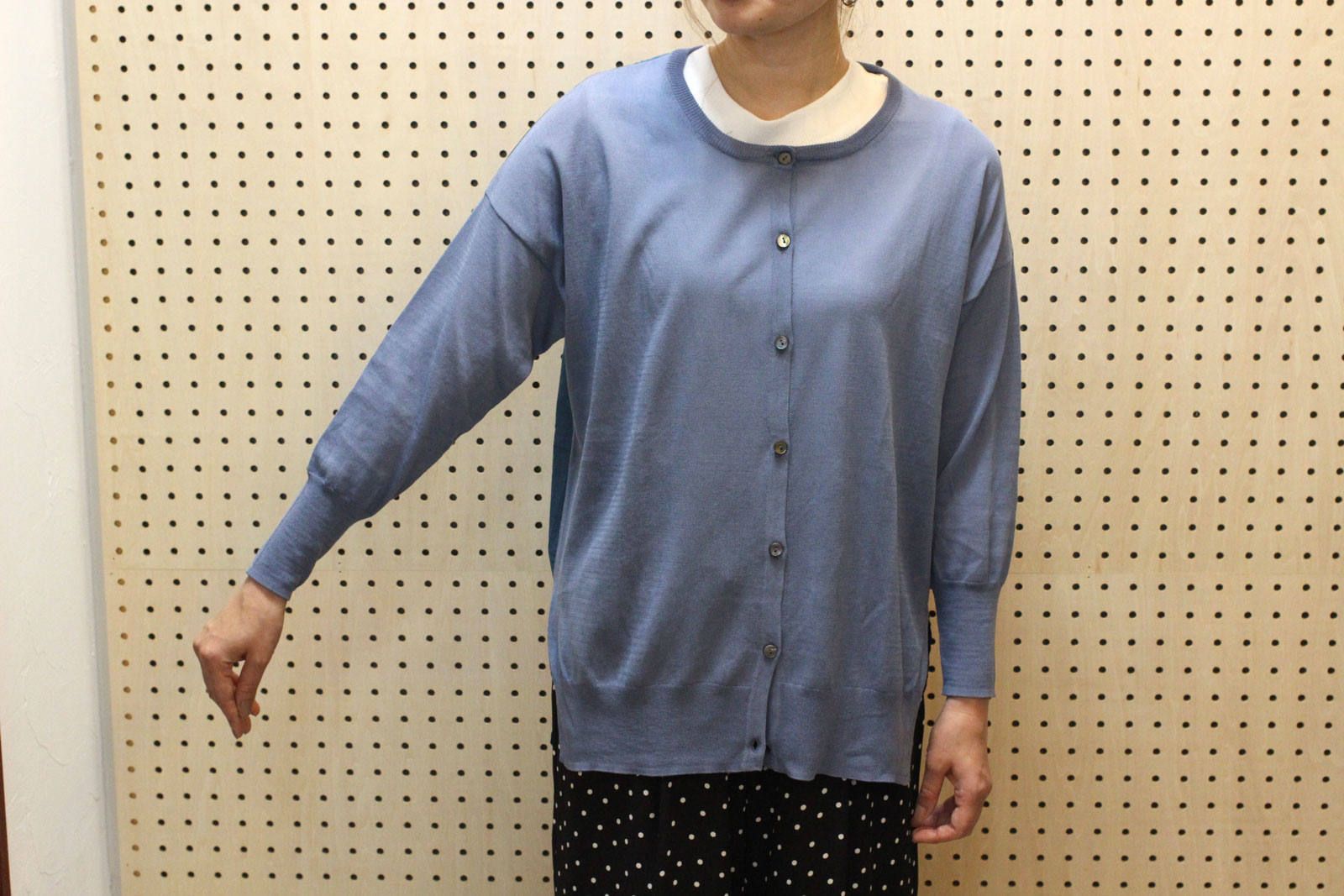 バッグ布帛ワイドカーディガン ブラウン