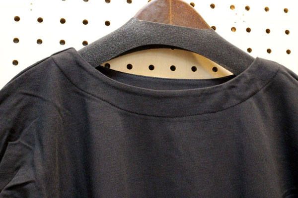 ギャザーフレンチスリーブTシャツ ブラック