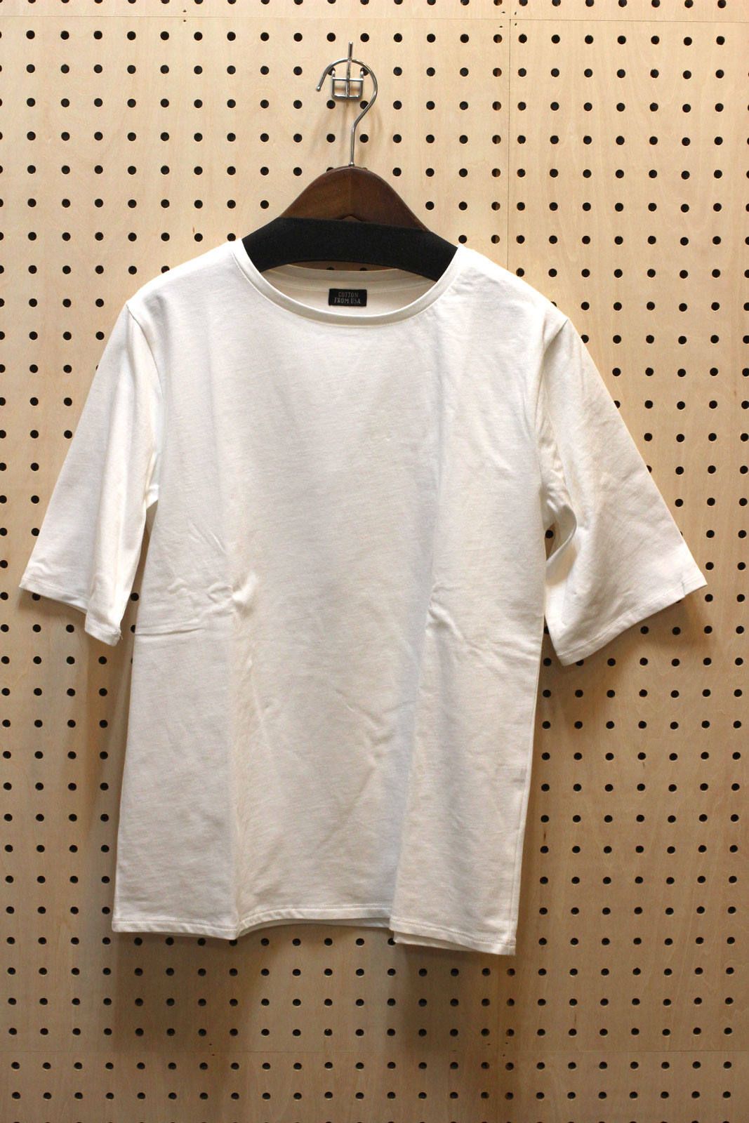 5分袖Tシャツ ホワイト