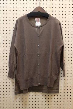 バッグ布帛ワイドカーディガン ブラウン