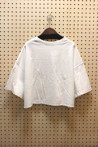 w closet - 配色ステッチロゴ刺繍Tシャツ オフホワイト | ravii