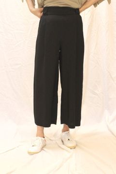 レーヨンタックワイドパンツ ブラック