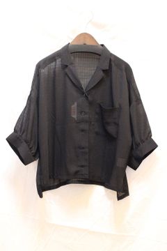 オーバールーズ開襟シャツ ブラック