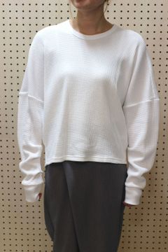 ドロップショルダーサーマルニット ホワイト