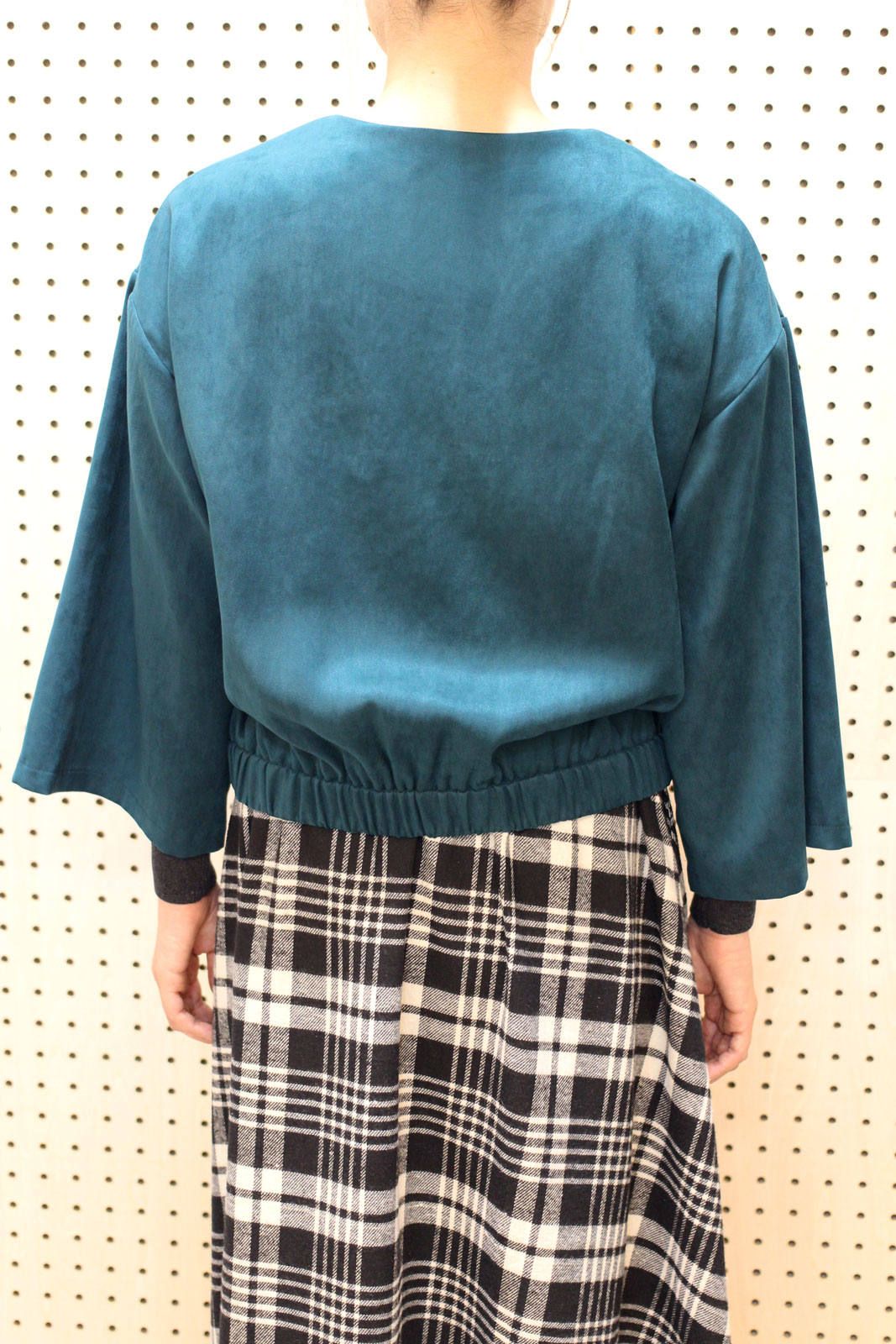 ZIPフレア袖ブルゾン グリーン