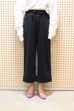 ハイテンションストレッチワイドパンツ ブラック