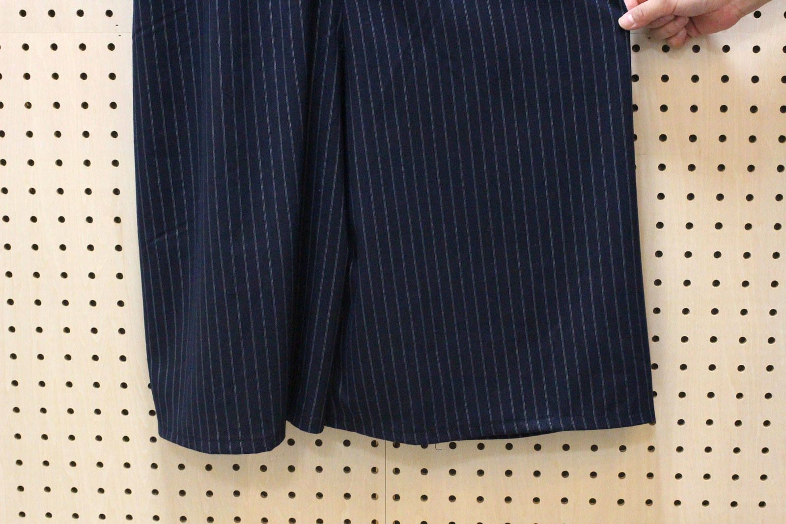 ストライプワイドサロペット ネイビー