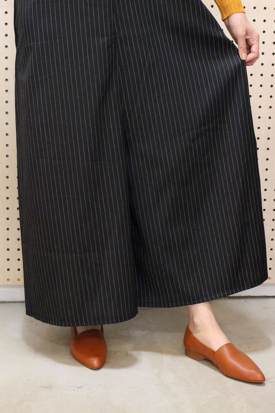 ストライプワイドサロペット ネイビー