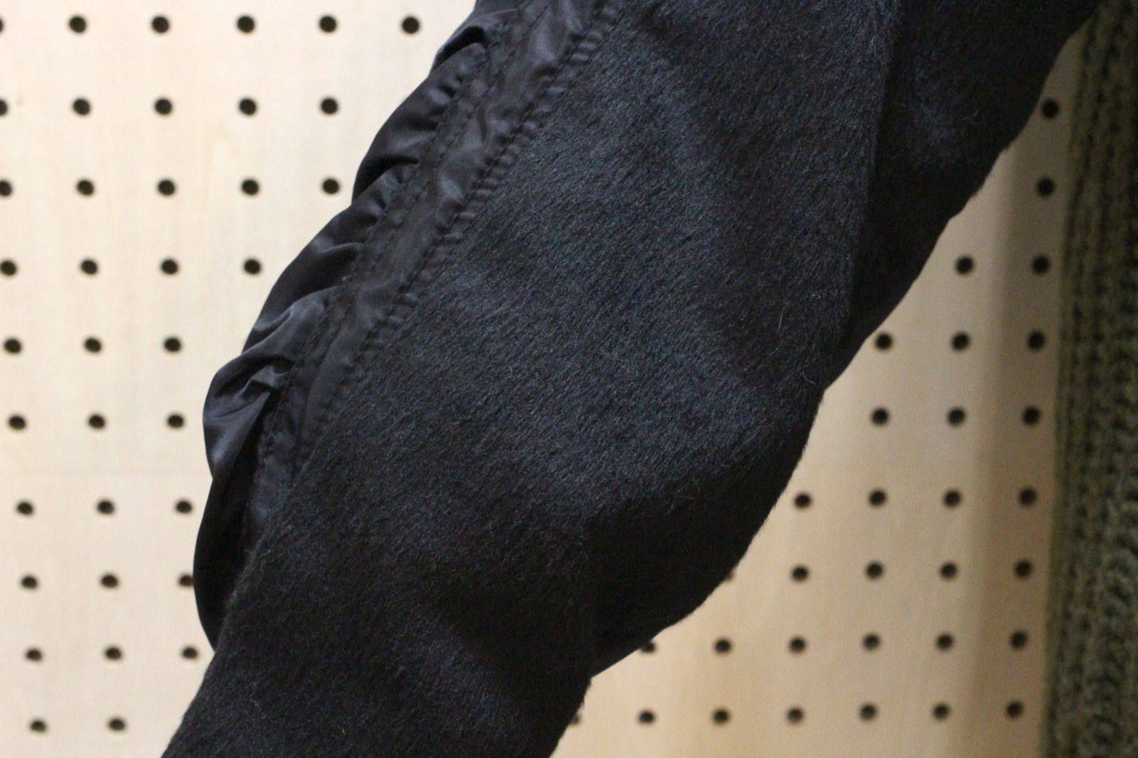 異素材ニットコート カーキ