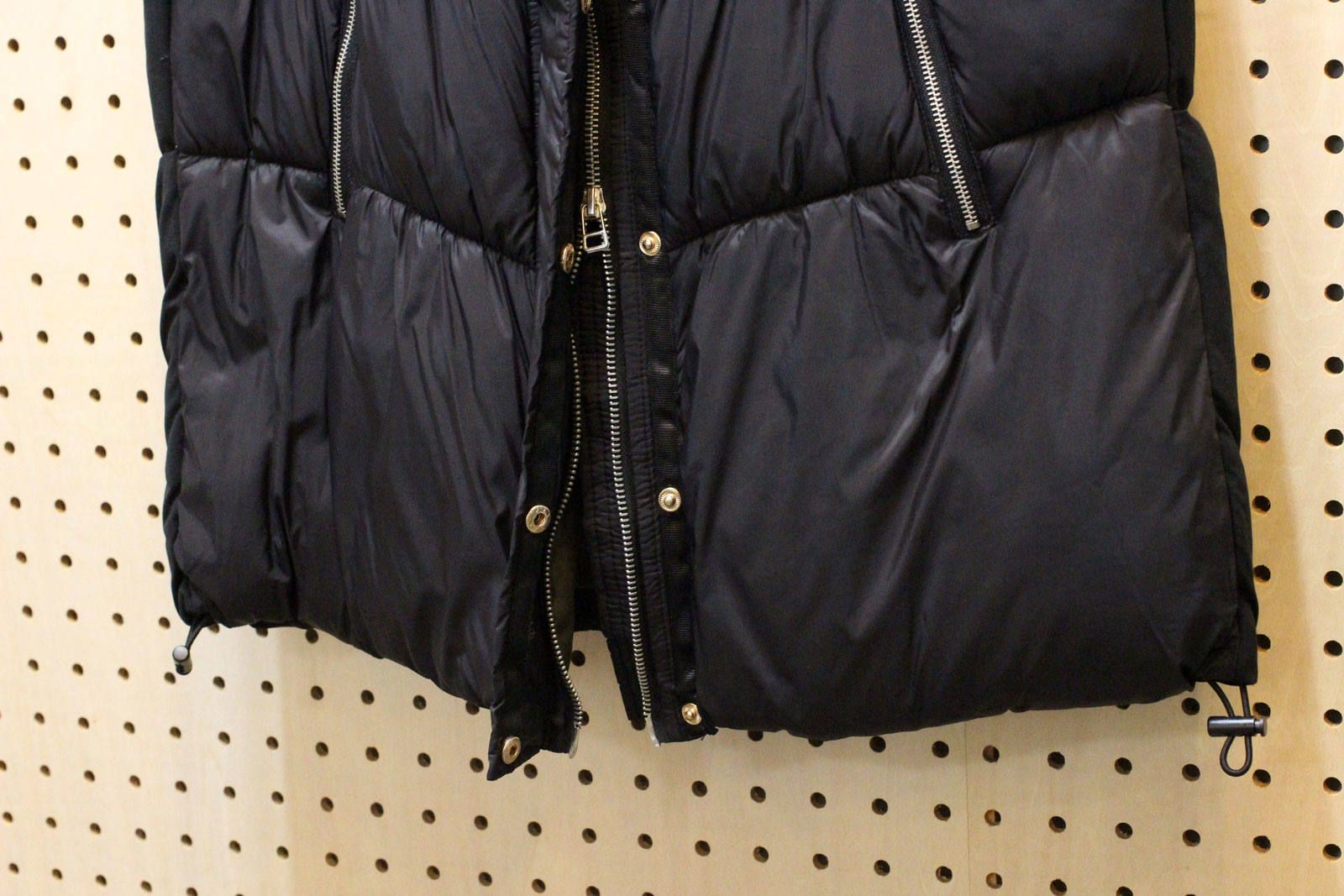 マットナイロンロングベスト ブラック