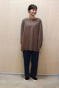 エアーヤーンチュニック丈ニット モカ