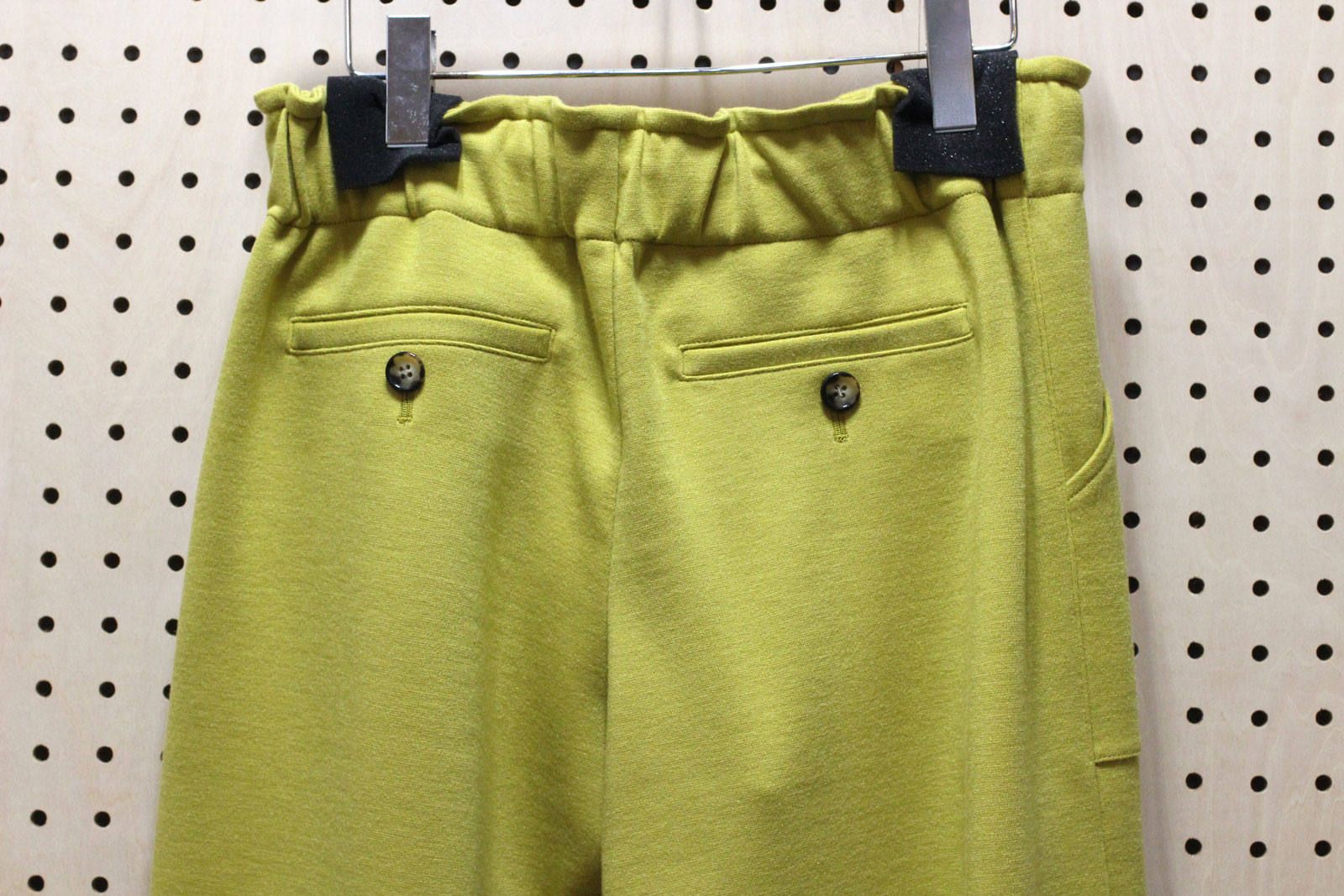 ウールストレッチポンチワイドパンツ マスタード