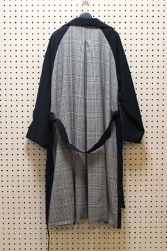 チェックトレンチコート ブラック