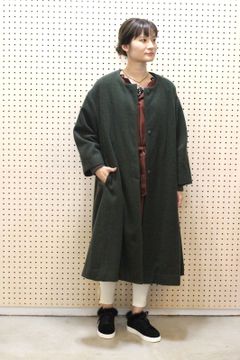 Aラインコート ダークカーキ