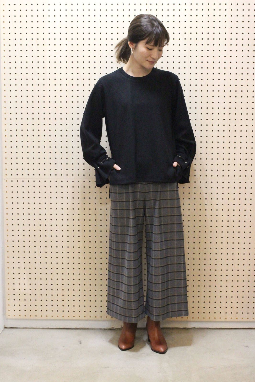 チェックワイドパンツ