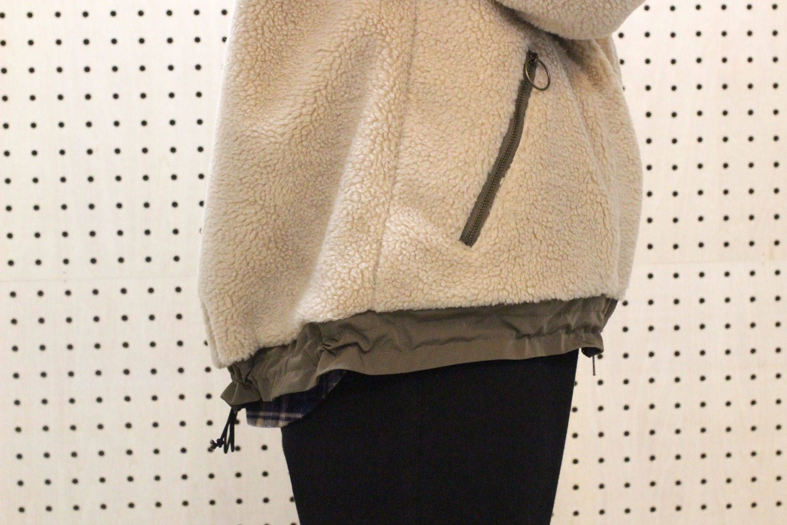 ボアショートZIPブルゾン ベージュ