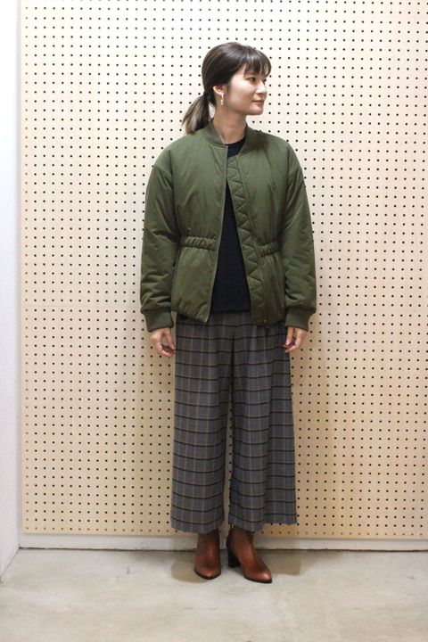 シンダウンジップアップブルゾン カーキ