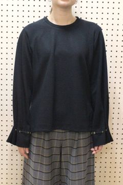 袖口コードニットソー