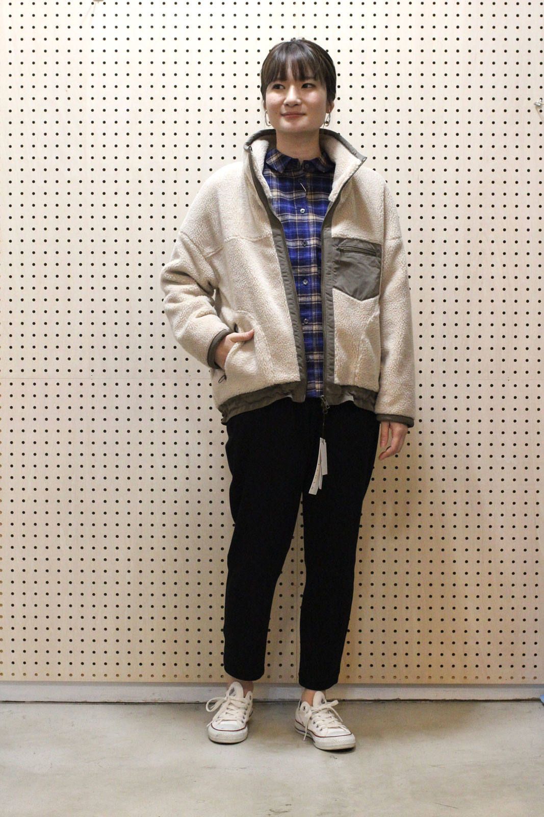 ボアショートZIPブルゾン ベージュ