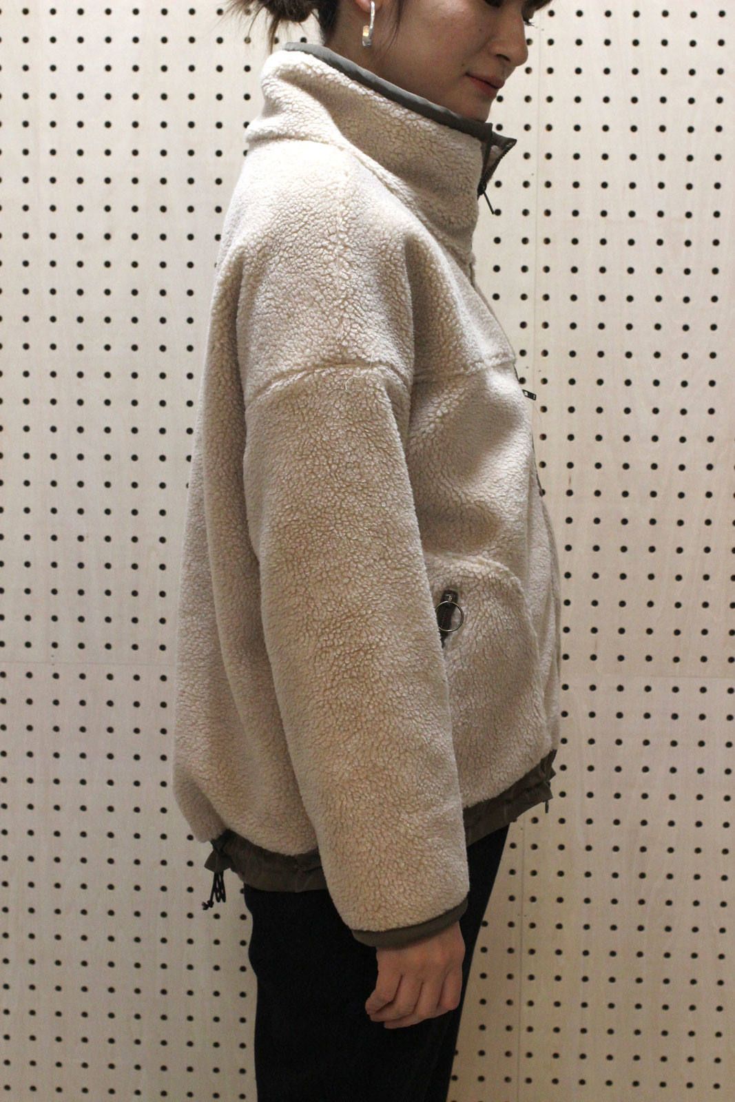 ボアショートZIPブルゾン ベージュ