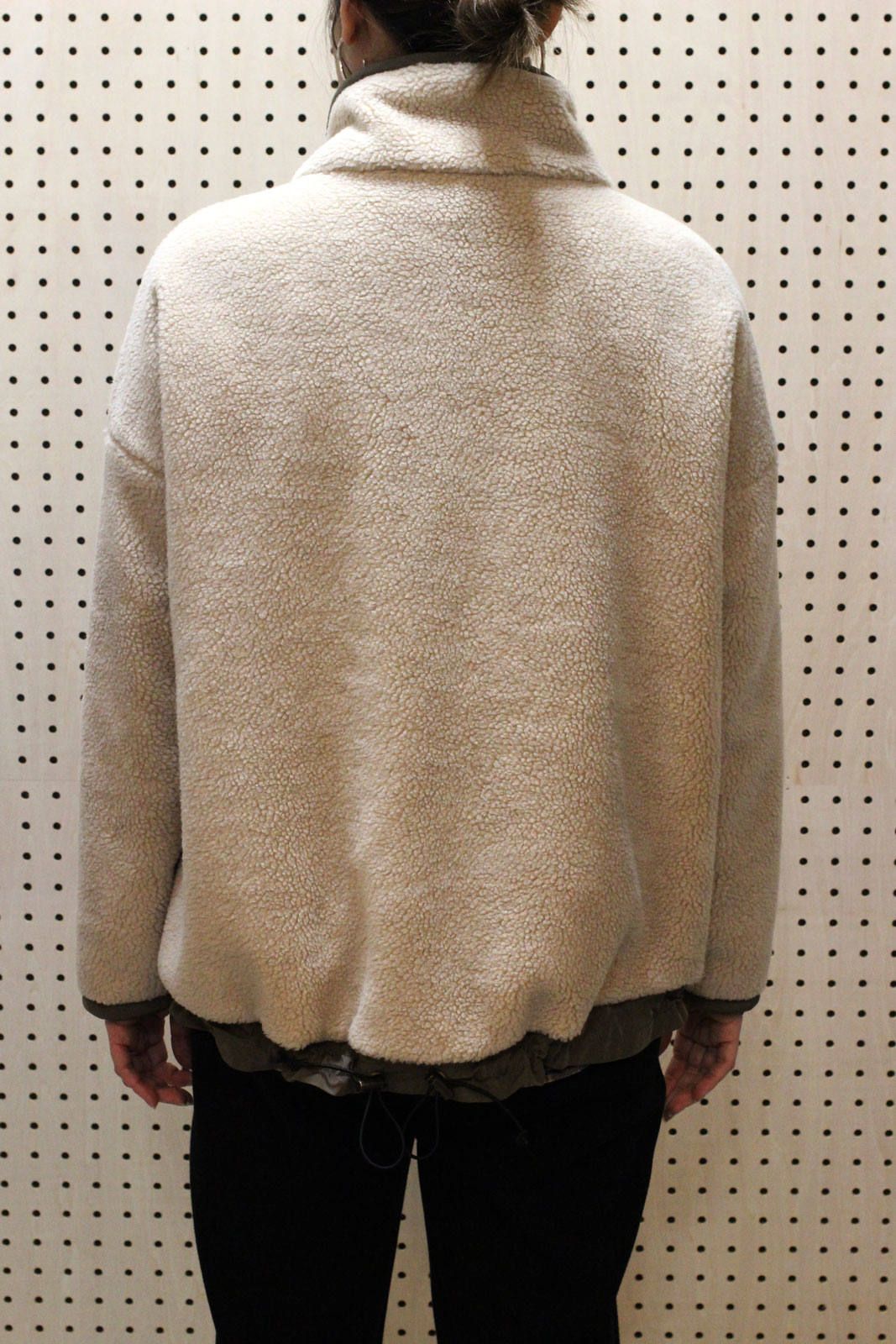 ボアショートZIPブルゾン ベージュ