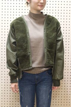 リメイクミリタリーボアショートブルゾン