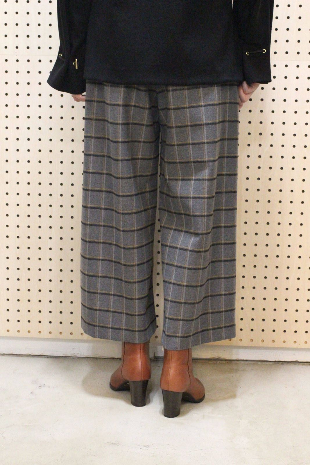 チェックワイドパンツ