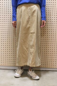 コーデュロイロングナロースカート ベージュ