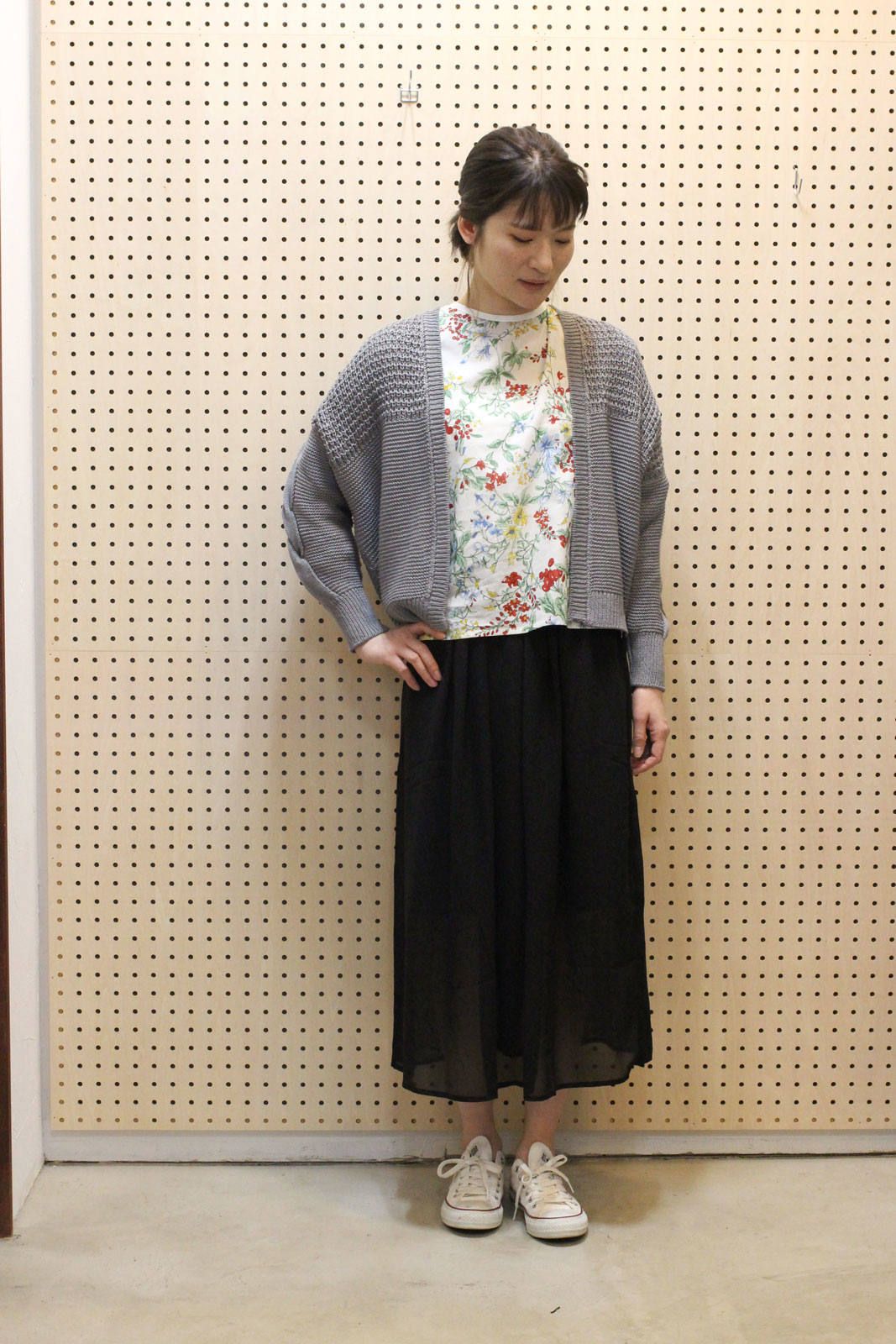 シースルーレイヤースカート ブラック